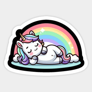 Cute Sleeping Unicorn Sticker